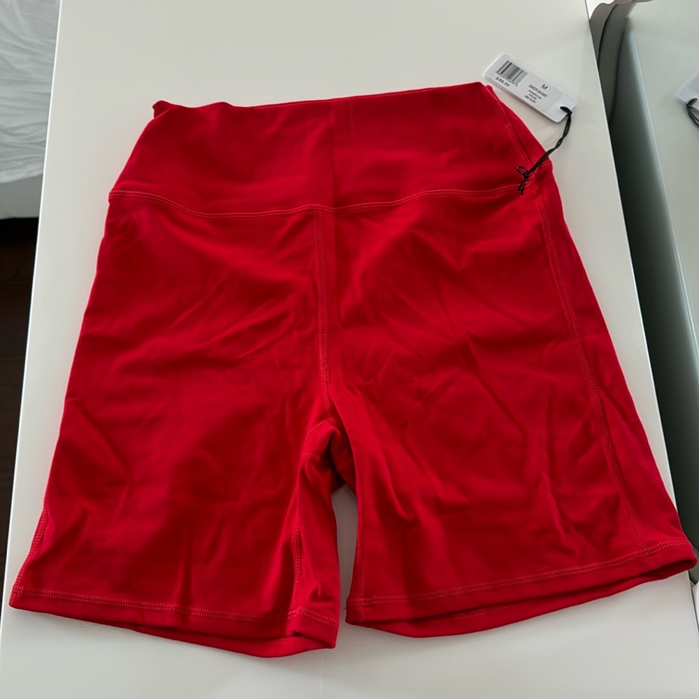 Weworewhat red biker shorts
